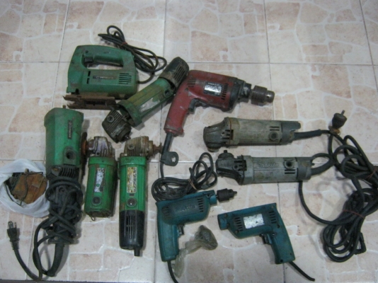 เครื่องมือช่าง สว่าน หินเจียร จมน้ำ ขายเหมาหมดกอง