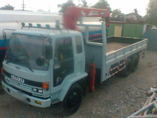 ขายรถบรรทุกติดเครน ISUZU เครื่อง 195 แรง 1 เพลา ติดเครนยูนิค 5 ตัน 3 ปอก กะบะยาว 6.80 เมตร ทะเบียนพร้อม