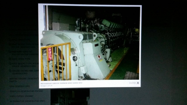 เครื่องเจนเนอร์เรเตอร์เครื่องปั่นไฟฟ้าMITSUBISHIผลิตใด้ 5เมกกวัตต่อชั่วโมง