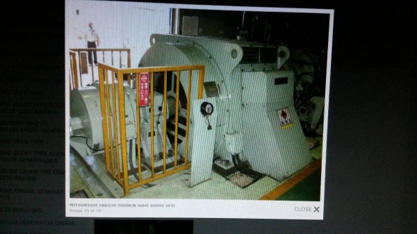 เครื่องเจนเนอร์เรเตอร์เครื่องปั่นไฟฟ้าMITSUBISHIผลิตใด้ 5เมกกวัตต่อชั่วโมง