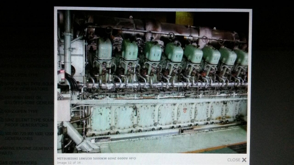 เครื่องเจนเนอร์เรเตอร์เครื่องปั่นไฟฟ้าMITSUBISHIผลิตใด้ 5เมกกวัตต่อชั่วโมง