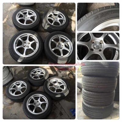 ขายล้อแม็กซ็ขอบ15 Advan RG2 หน้า7 4รู100 ยางปี12 ราคา 7,900฿