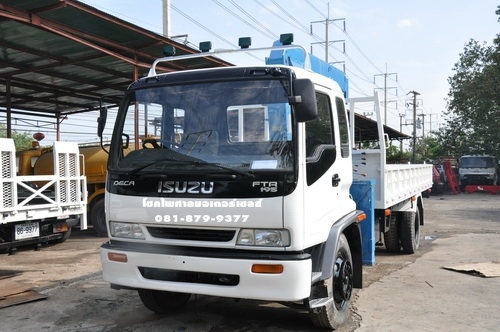 อีซูซุ DECA เครื่องยนต์ 195 แรงม้า ติดเครน 3 ตัน 4 ท่อน กระบะเหล็กใหม่ 6.50 เมตร