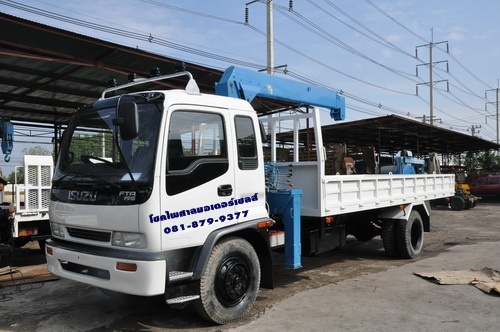 อีซูซุ DECA เครื่องยนต์ 195 แรงม้า ติดเครน 3 ตัน 4 ท่อน กระบะเหล็กใหม่ 6.50 เมตร