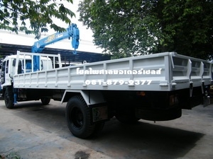 อีซูซุ deca เครื่องยนต์ 195 แรงม้า กระบะเหล็กใหม่ยาว6.50เมตรติดเครน 3 ตัน 4 ท่อน tadano