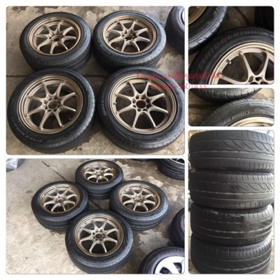 ขายล้อ15" CE28 กว้าง7 4รู100+ยางปี11ราคา 8,900฿