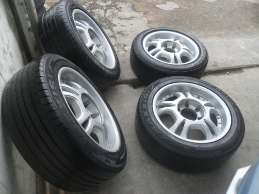 ล้อแม็ก 17นิ้ว 6รู LENSO พร้อมยาง สวยๆ 4 ล้อ ราคา 7500 บาท