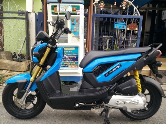 HONDA ZOOMER X รถปี2014วิ่ง3xxxโล สีน้ำเงิน ดำ สวยเท่ห์ไม่ซ้ำใคร กุญแจแท้2ดอก พร้อมใช้งาน ราคาเบาๆ