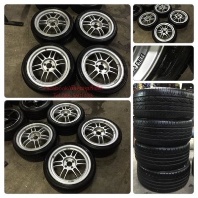 ล้อ 17 RPF1 กว้าง7.5" ET42 4รู100 ล้อเดิมๆ สวยๆ ยางคู่หน้า ปี15 Attenzo 205-40-17 ดอกยางเยอะ คู่หน้า ปี14 Linlong 215-40-17 ดอกยางเยอะใช้ได้อีกนานราคา 11,900฿