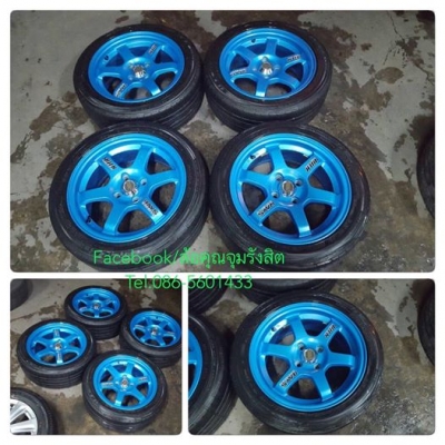 ขายล้อ15" TE37 กว้าง7 4รู100+ยางปี11ราคา 9,500฿