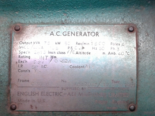 เครื่องปั่นไฟ 125 Kva