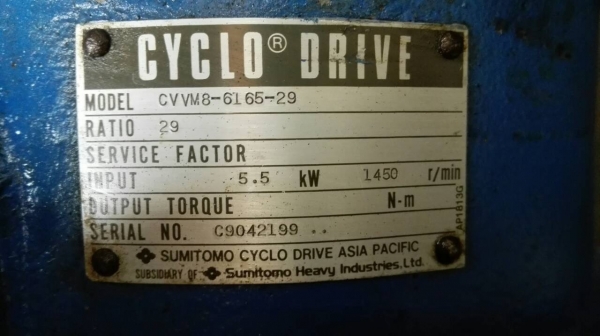 ==========Sold Out!!========== มอเตอร์เกียร์ Sumitomo Cyclo Drive 7.5 HP. ไฟ 380 V. อัตราทด 1:29 แบบหน้าแปลน ของใหม่ไม่เคยใช้งาน โทร 089-2499-123 นครปฐม