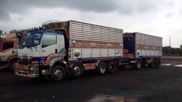 ขาย ISUZU 360 พ่วงแม่ลูก กระบะเนียมคอกเกษตรดั๊ม รถปี 55