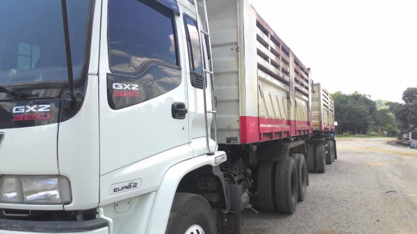 ขายรถบรรทุก 22 ล้อพ่วงแม่ลูกดัมพ์ ISUZU DECA 320 แรงม้าปี 2551 ลูกพ่วงสามมิตร 3 เพลาปี 2551 ราคา 1950000