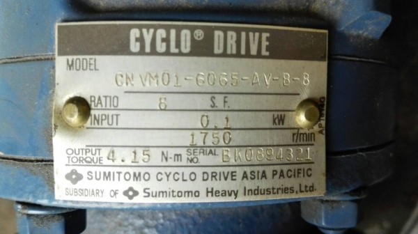 ===== Sold Out!! ===== มอเตอร์เกียร์ Sumitomo Cyclo Drive 1/4 HP. แบบหน้าแปลน อัตราทด 1:8 เป็นของใหม่ ไม่เคยใช้งาน โทร 089-2499-123 นครปฐม
