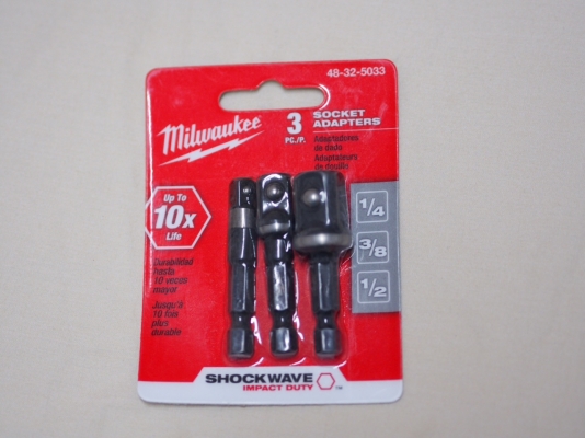 Milwaukee Shockwave Socket Adapter Set (48-32-5033) 1/4" 3/8" 1/2" Milwaukee Shockwave Socket Adapter Set (48-32-5033) 1/4" 3/8" 1/2"