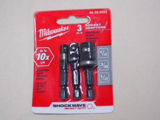 Milwaukee Shockwave Socket Adapter Set (48-32-5033) 1/4" 3/8" 1/2" Milwaukee Shockwave Socket Adapter Set (48-32-5033) 1/4" 3/8" 1/2"