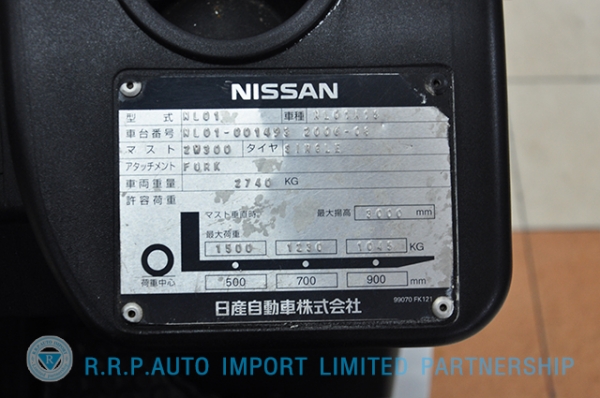 ขายรถโฟล์คลิฟท์มือสอง NISSAN รุ่น NL01 ราคา 235,000 บาทนำเข้าจากประเทศญี่ปุ่น 100\% ไม่เคยใช้งานในประเทศไทย