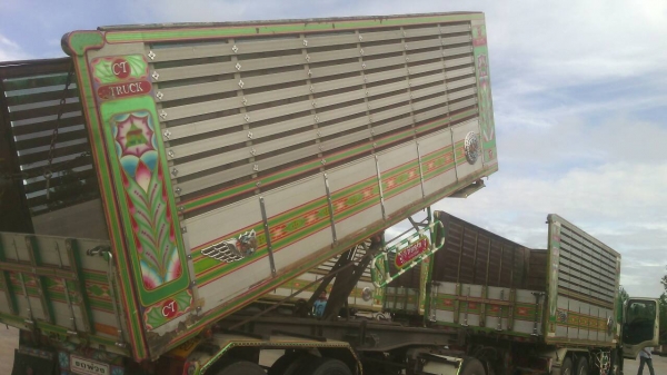 ขายรถบรรทุก 22 ล้อพ่วงแม่ลูกดัมพ์มิเนียมคอกเกษตร HINO MEGA 344 แรงม้าปี 2554 ลูกพ่วงอู่ ซีทีทรัค 3 เพลา ราคา 2650000