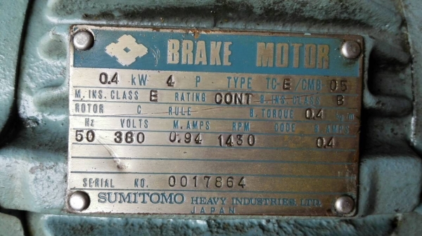 ********ขายแล้วครับ!!******** มอเตอร์เกียร์ Sumitomo Cyclo Drive 0.5 HP.ไฟ 380 v. มีเบรคในตัว อัตราทด 1:29 สภาพสวย วิ่งเงียบ มี 2 ตัว โทร 089-2499-123