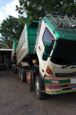 ขาย HINO MEGA 320 พ่วงแม่ลูก กระบะเนียมดั๊ม รถปี 50 ( มี 2 พ่วง )