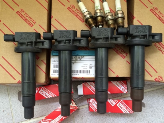 คอยล์จุดระเบิด toyota วีออส &amp; ยารีส ของ DENSO แท้ MADE IN JAPAN ถอดจากรถ มี4ชิ้น