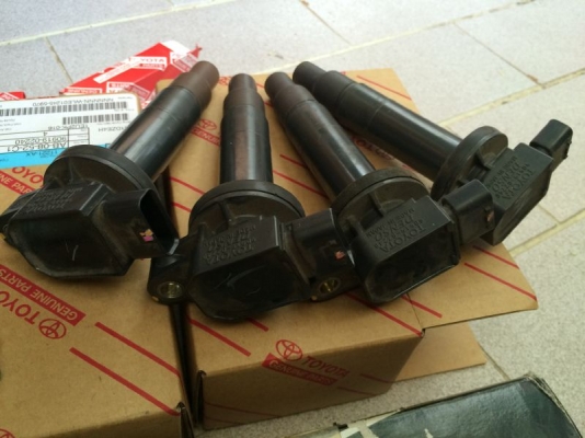 คอยล์จุดระเบิด toyota วีออส &amp; ยารีส ของ DENSO แท้ MADE IN JAPAN ถอดจากรถ มี4ชิ้น