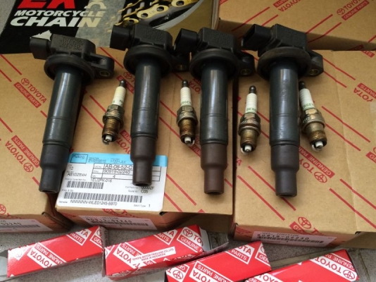 คอยล์จุดระเบิด toyota วีออส &amp; ยารีส ของ DENSO แท้ MADE IN JAPAN ถอดจากรถ มี4ชิ้น