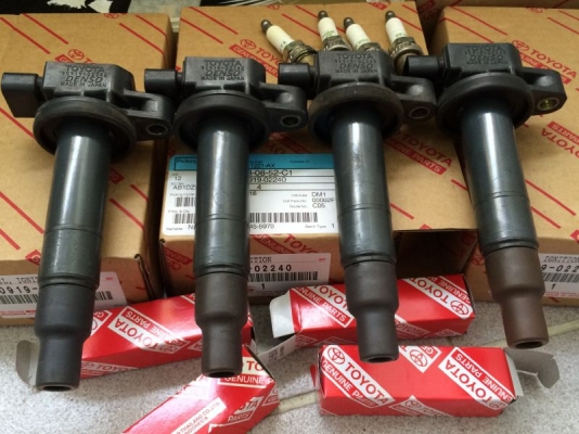 คอยล์จุดระเบิด toyota วีออส &amp; ยารีส ของ DENSO แท้ MADE IN JAPAN ถอดจากรถ มี4ชิ้น