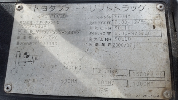 ขายด่วนรถยก TOYOTA 7FGยก2.5ตัน เสาสูง3.5เมตรรถนอกนำเข้ายังไม่เคยใช้งานในเมืองไทยเลย=รุ่นใหม่ขายถูกๆๆ ขายด่วนรถยก TOYOTA 7FGยก2.5ตัน เสาสูง3.5เมตรรถนอกนำเข้ายังไม่เคยใช้งานในเมืองไทยเลย=รุ่นใหม่ขายถูกๆๆ