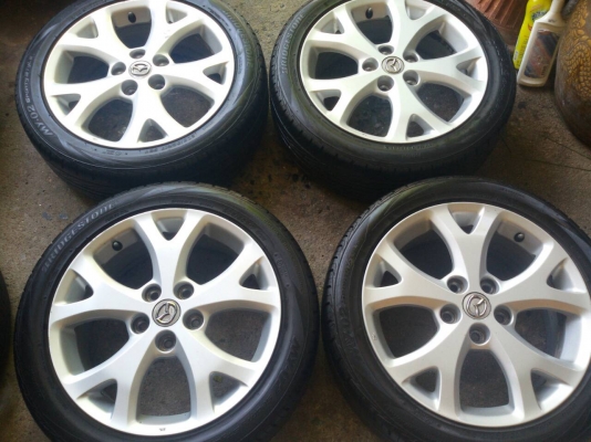 ล้อ mazda ขอบ 17 5รู 114 พร้อมยาง 205 50 17 bridgestone ปี 13 ชุดล่ะ 8500