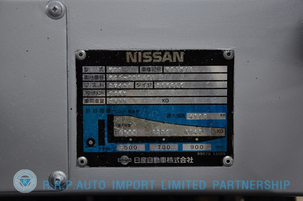 ขายรถโฟล์คลิฟท์มือสอง NISSAN รุ่น H01 ราคา165,000 บาทนำเข้าจากประเทศญี่ปุ่น 100\% ไม่เคยใช้งานในประเทศไทย