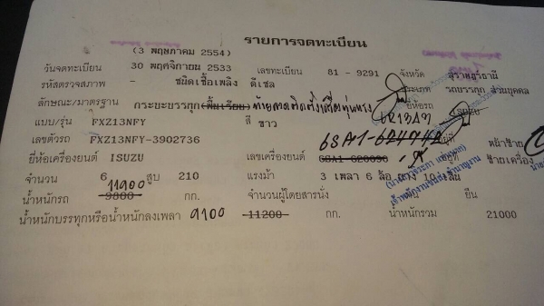 10ล้อติดเครนพับ...210 แรง. Isuzu FXZ13NFY-3902736. เครน4.70ตัน. เล่มพร้อม