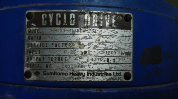Sale>>มอเตอร์เกียร์ Sumitomo Cyclo Drive. 1/3 HP. 380 V. อัตราทด 1 : 731 ทดหนัก!!จัดไปหายากครับ..089-2499-123 นครปฐม