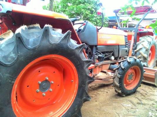 KUBOTA L4508DI พร้อมดันหน้าและผานหลัง รถไร่ ยางใหม่4เส้น