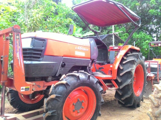 KUBOTA L4508DI พร้อมดันหน้าและผานหลัง รถไร่ ยางใหม่4เส้น