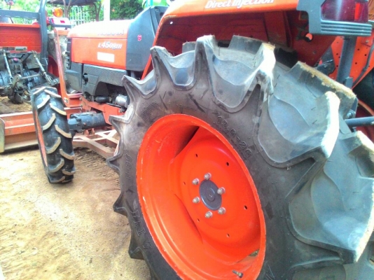 KUBOTA L4508DI พร้อมดันหน้าและผานหลัง รถไร่ ยางใหม่4เส้น
