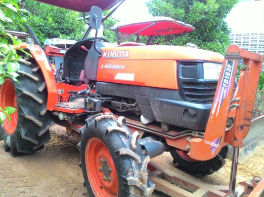 KUBOTA L4508DI พร้อมดันหน้าและผานหลัง รถไร่ ยางใหม่4เส้น