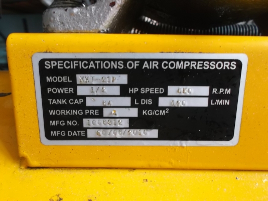 ปั้มลม MKT 64L มอเตอร์มิตซู ใช้งานได้ปกติ 5500 ปั้มลม MKT 64L มอเตอร์มิตซู ใช้งานได้ปกติ 5500