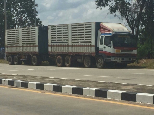 ขายดาวน์หรือซื้อสดรถพ่วง 24 ล้อ แม่.ลูก กระบะเหล็กคอกเกษตรไม่ดั้ม ISUZU จิก้า เครื่อง WA100-360 แรง ราคา400000 ต่อรอง สนใจรีบจองด่วน