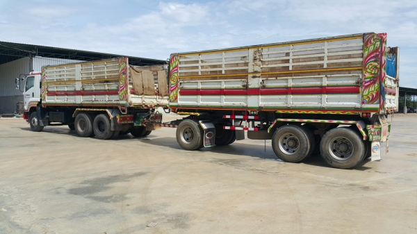 ขายรถพ่วง 22 ล้อ แม่.ลูก กระบะเหล็กดั้ม อู่.พิรุน ISUZU 360 ปี.55 ราคา.2600000 สนใจโทรเลยครับ