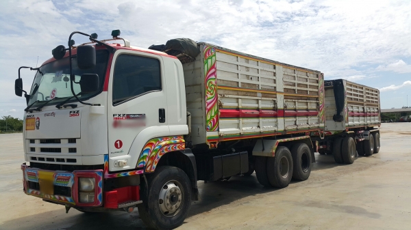 ขายรถพ่วง 22 ล้อ แม่.ลูก กระบะเหล็กดั้ม อู่.พิรุน ISUZU 360 ปี.55 ราคา.2600000 สนใจโทรเลยครับ