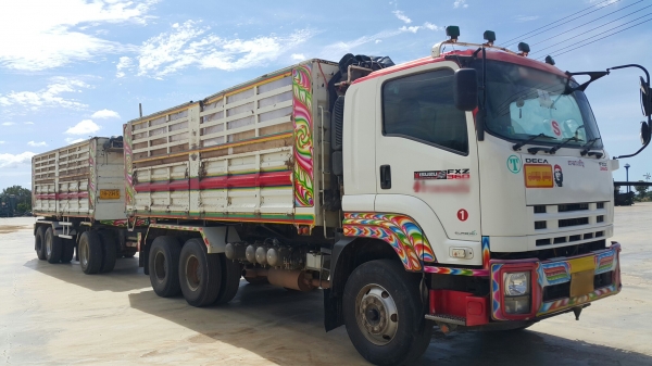 ขายรถพ่วง 22 ล้อ แม่.ลูก กระบะเหล็กดั้ม อู่.พิรุน ISUZU 360 ปี.55 ราคา.2600000 สนใจโทรเลยครับ