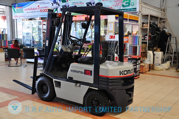 ขายรถโฟล์คลิฟท์มือสอง KOMATSU รุ่น FG15-15 ราคา 135,000 บาท นำเข้าจากประเทศญี่ปุ่น 100\% ไม่เคยใช้งานในประเทศไทย