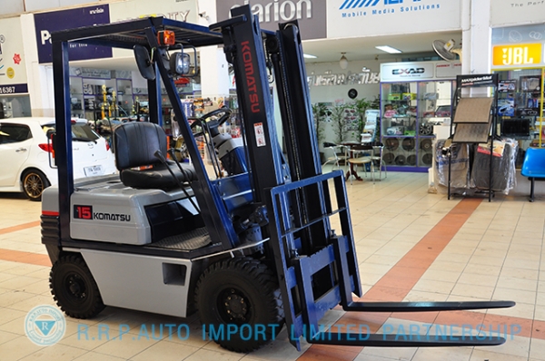 ขายรถโฟล์คลิฟท์มือสอง KOMATSU รุ่น FG15-15 ราคา 135,000 บาท นำเข้าจากประเทศญี่ปุ่น 100\% ไม่เคยใช้งานในประเทศไทย