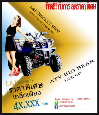 เอทีวี BIG BEAR 125 รุ่น UPGRADE ใหม่ล่าสุด คุ้มสุดๆราคาเริ่มต้น ที่ 45500