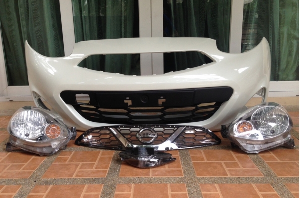 ชุดแปลงหน้า Nissan March ตัวใหม่ ใส่แทนกันชนเดิมได้เลย สภาพ99\%