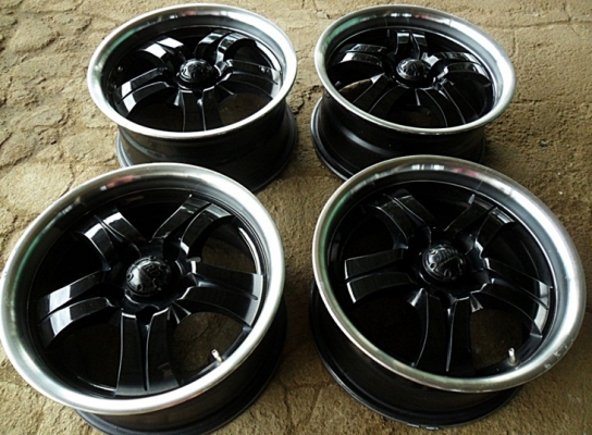 แม็กซิ่งขอบ15 JRDแท้ -5รู114 (4วง5,200บ.)ก้านสีดำ ขอบเลส