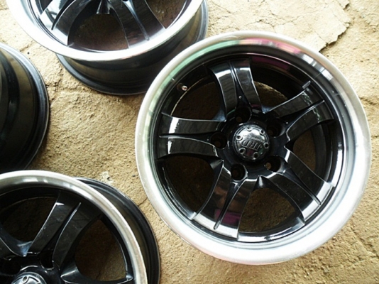 แม็กซิ่งขอบ15 JRDแท้ -5รู114 (4วง5,200บ.)ก้านสีดำ ขอบเลส