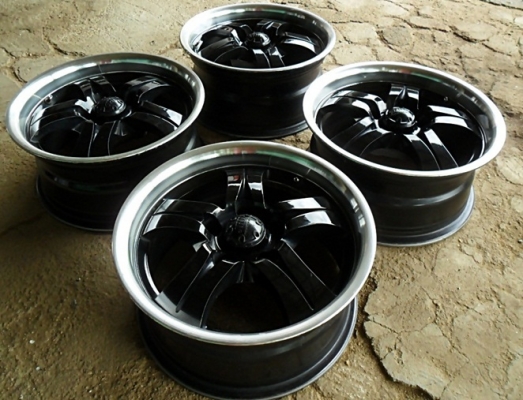 แม็กซิ่งขอบ15 JRDแท้ -5รู114 (4วง5,200บ.)ก้านสีดำ ขอบเลส